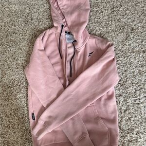 Flag nor fail zip up jacket size small blush pink